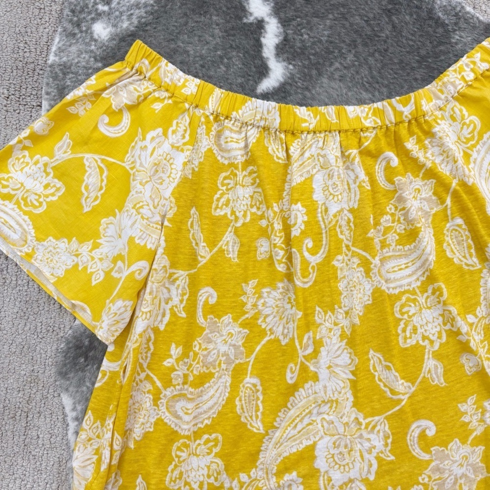Chicos Off The Shoulder Linen Top - Picture 2 of 10